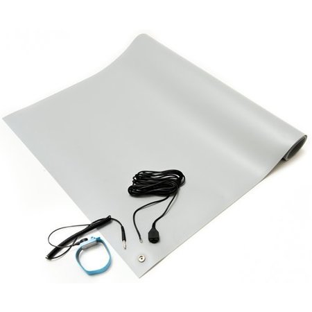 Bertech ESD Anti-Static Table Mat Kit, 2.5 Ft. x 5 Ft., Gray 1059-2.5x5GKT